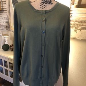 Army green cardigan size large. NWT